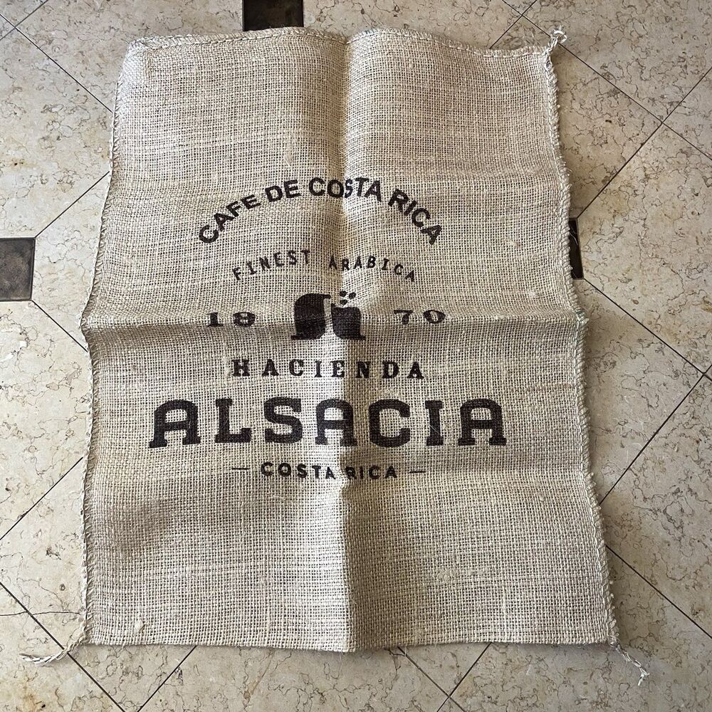Starbucks Hacienda Alsacia Burlap Jute Coffee Bean Sack Costa Rica Rustic Decor